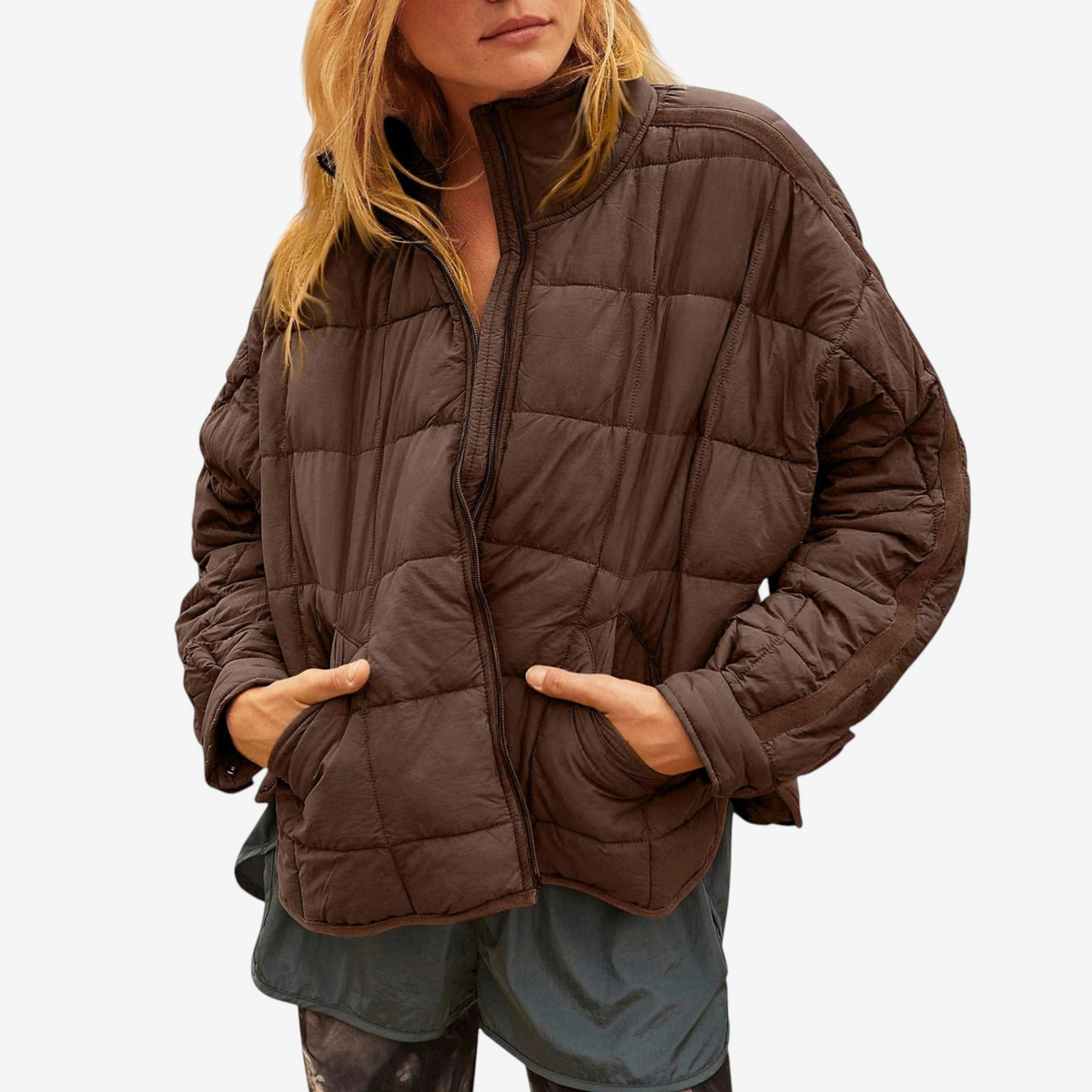 Collarix - Quilted Puffer Jacket with Loose Fit and High Collar