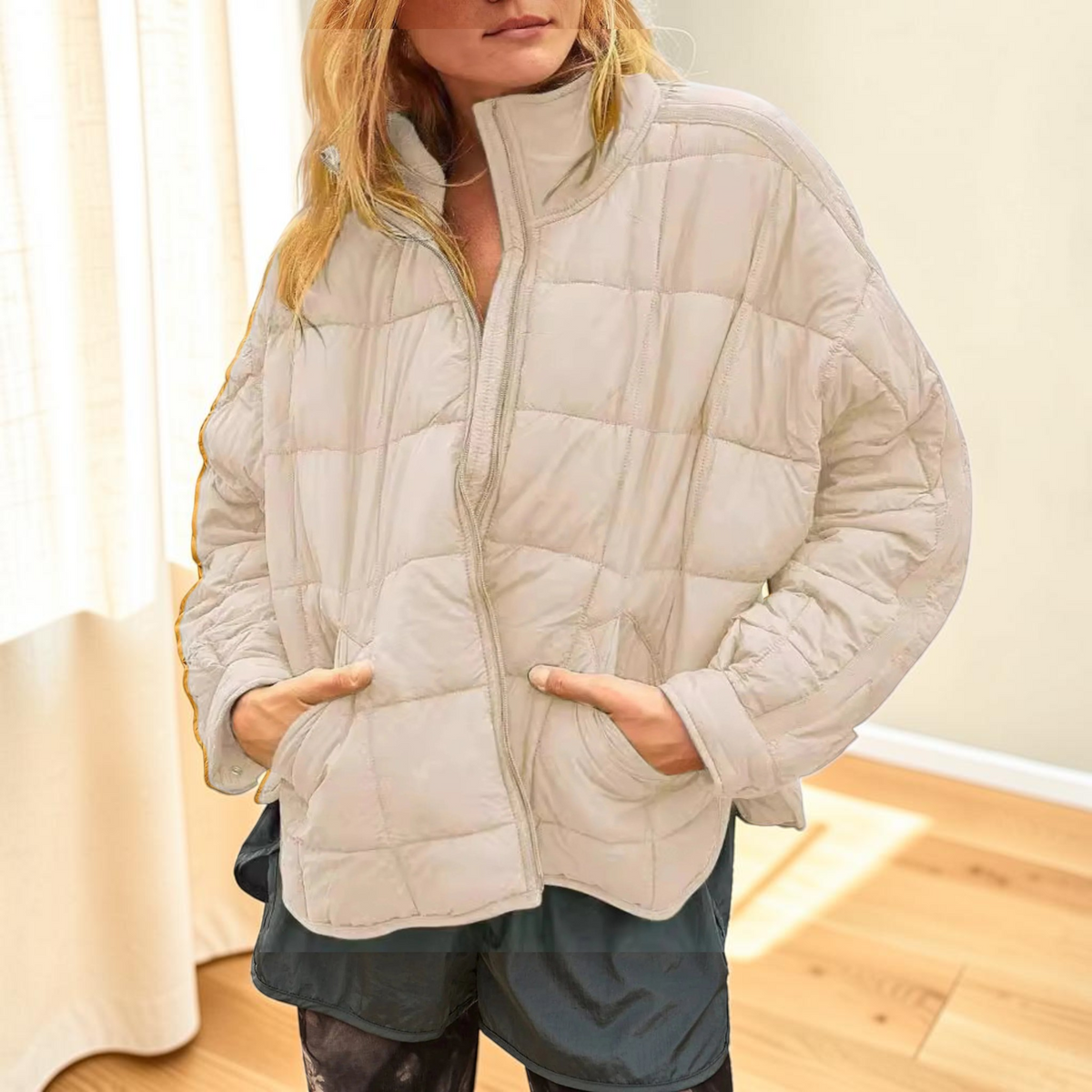 Collarix - Quilted Puffer Jacket with Loose Fit and High Collar