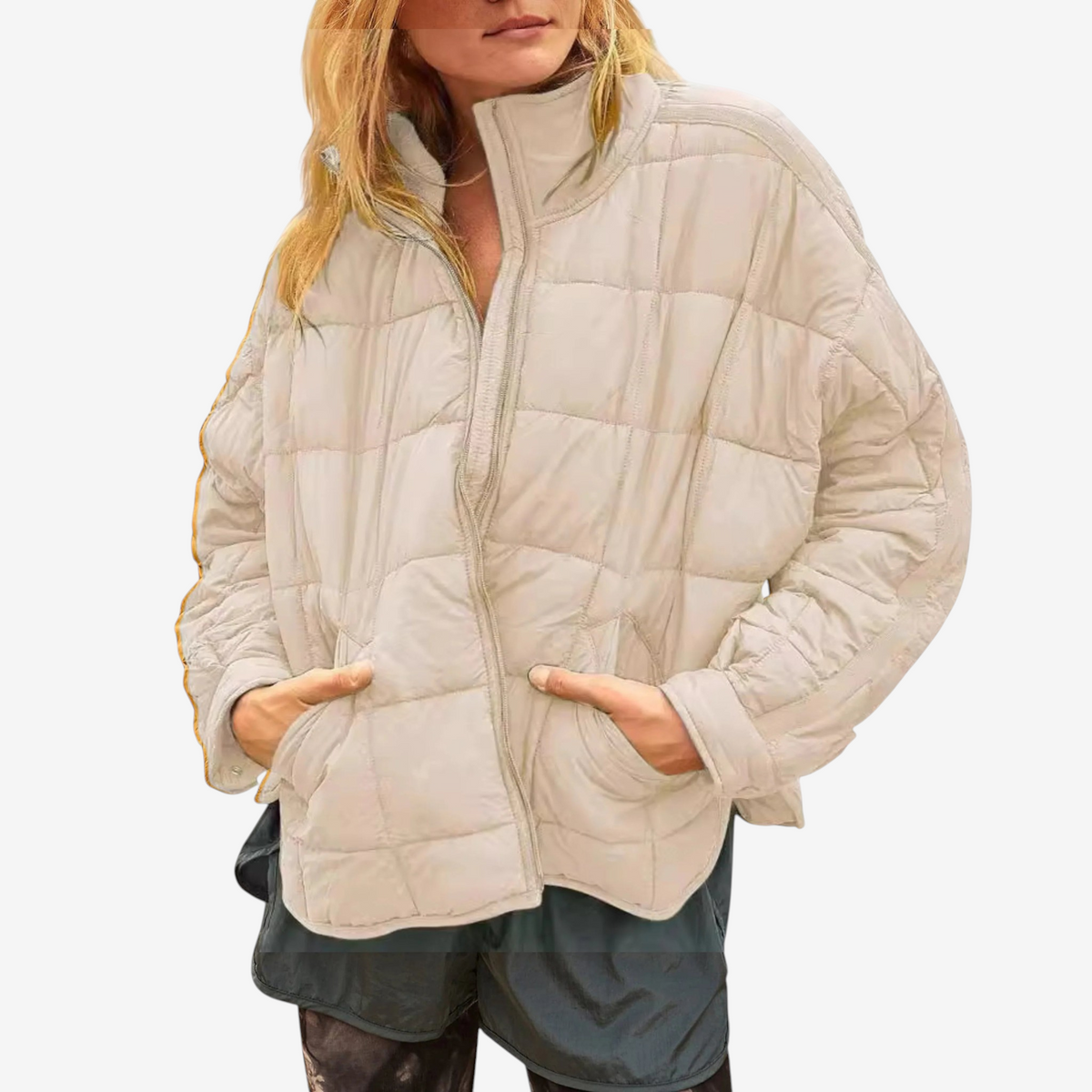 Collarix - Quilted Puffer Jacket with Loose Fit and High Collar