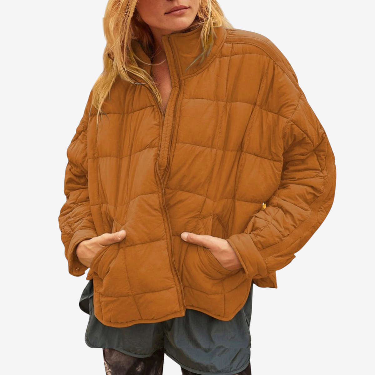 Collarix - Quilted Puffer Jacket with Loose Fit and High Collar
