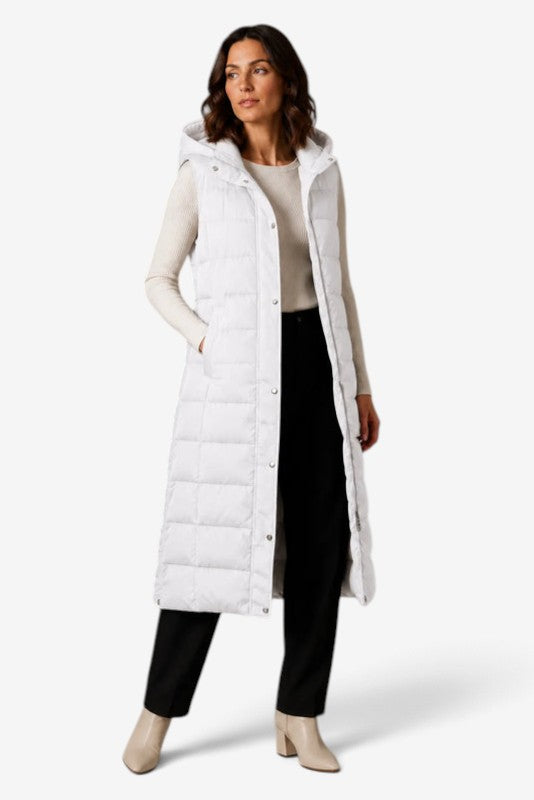 Layeron - Long Quilted Vest with Adjustable Hood