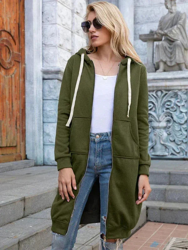 Hoodlyn - Long Hooded Jacket with Loose Fit