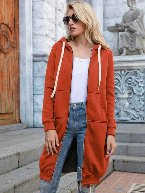 Hoodlyn - Long Hooded Jacket with Loose Fit