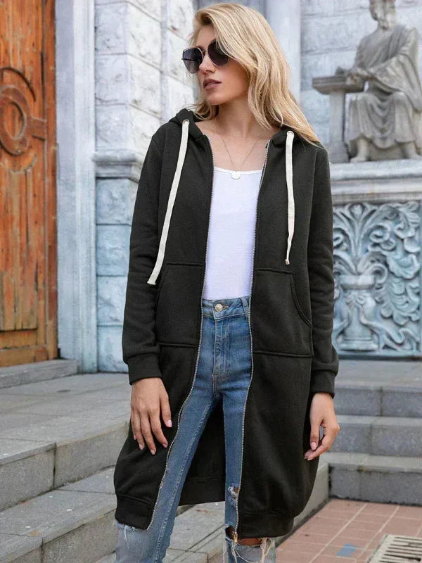 Hoodlyn - Long Hooded Jacket with Loose Fit