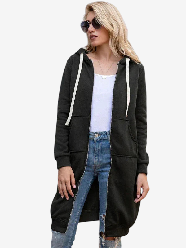 Hoodlyn - Long Hooded Jacket with Loose Fit