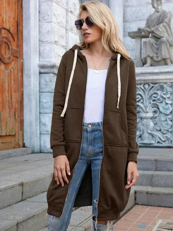 Hoodlyn - Long Hooded Jacket with Loose Fit