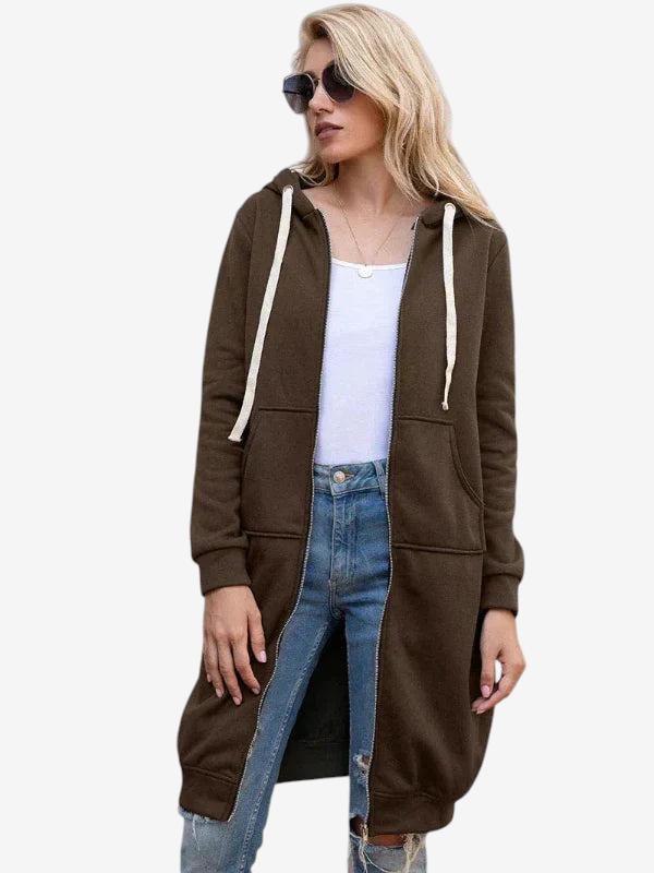 Hoodlyn - Long Hooded Jacket with Loose Fit