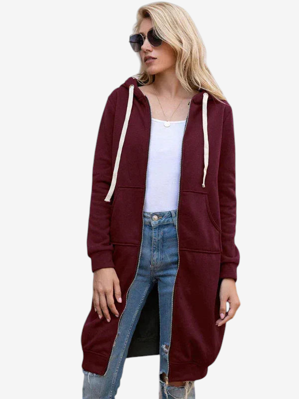 Hoodlyn - Long Hooded Jacket with Loose Fit