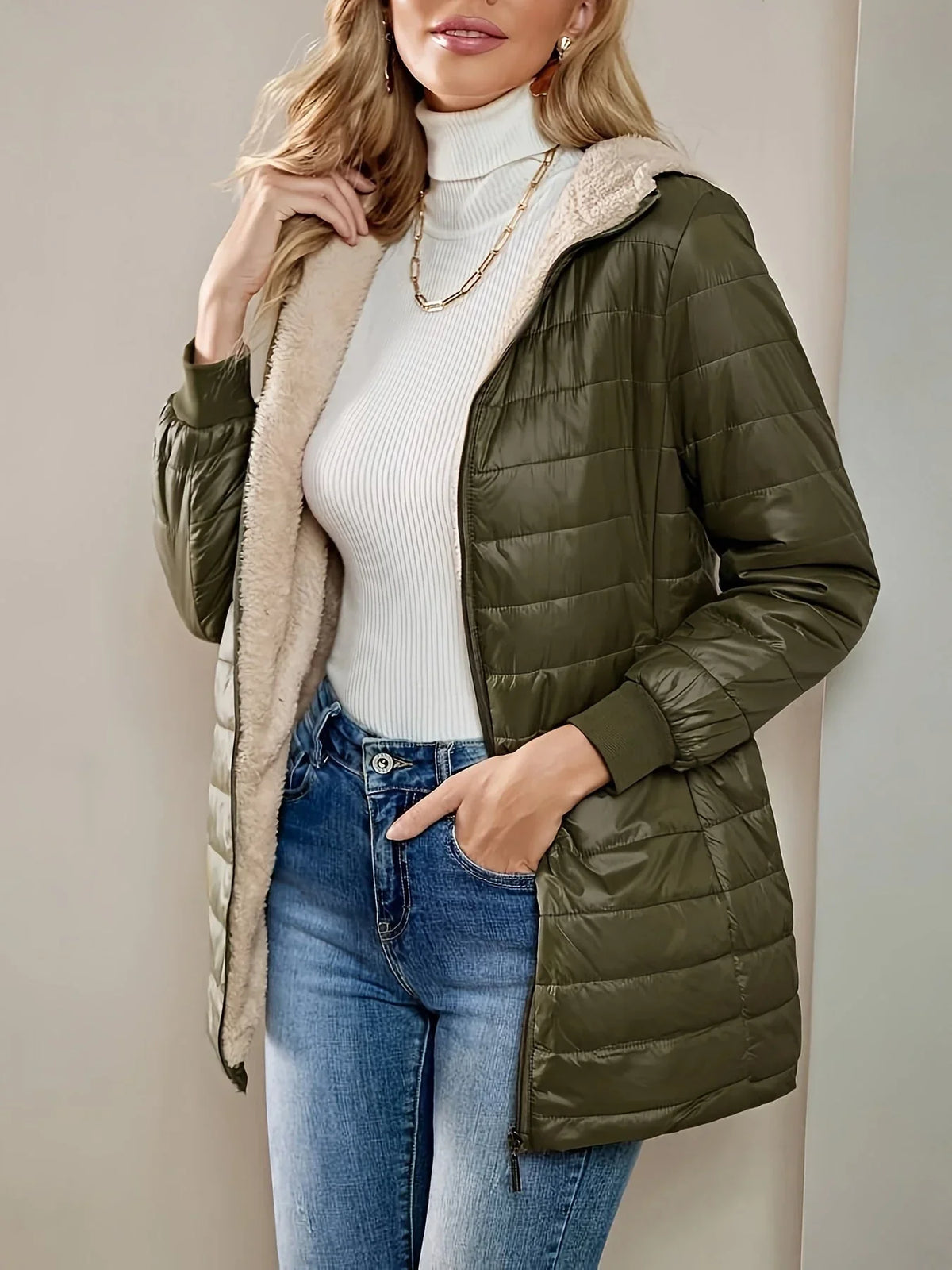 Frostzip - Long Coat with Zipper Closure