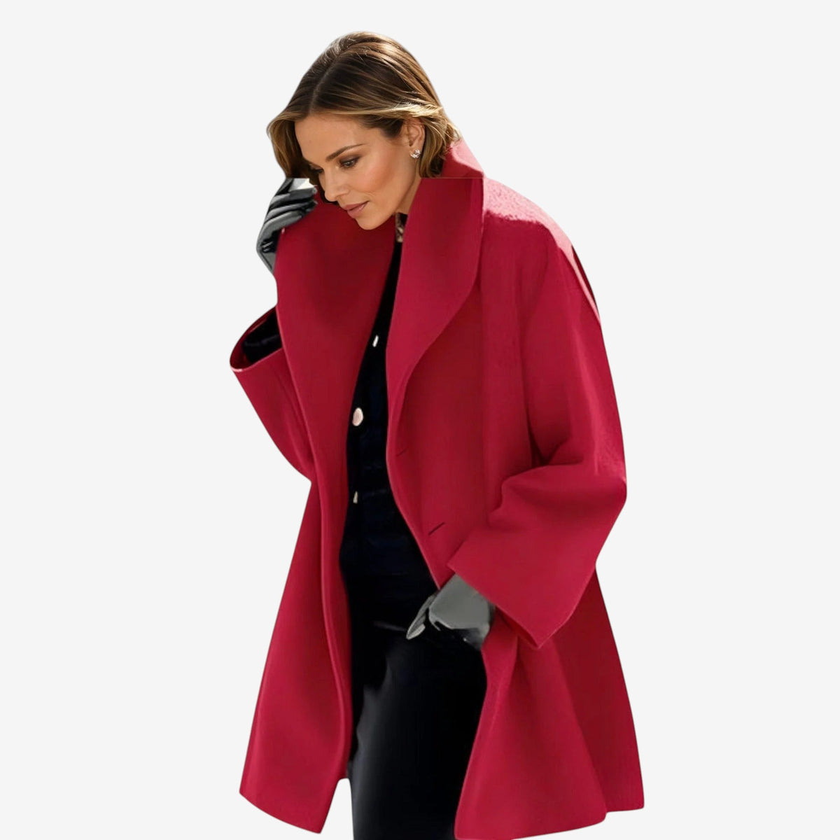 Overlyn - Long Coat with Wide Lapels