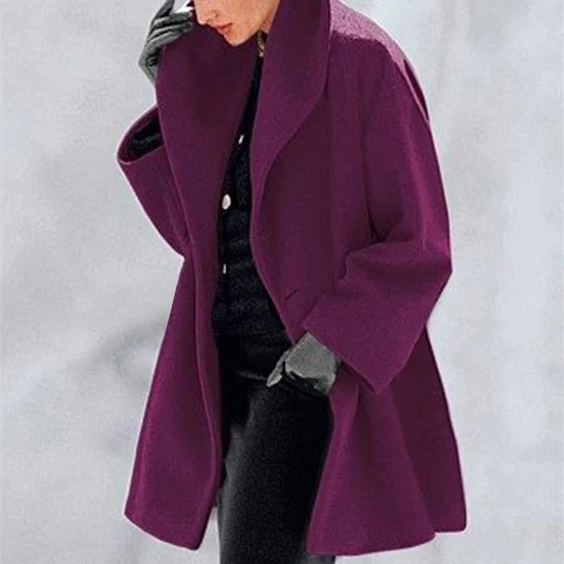 Overlyn - Long Coat with Wide Lapels