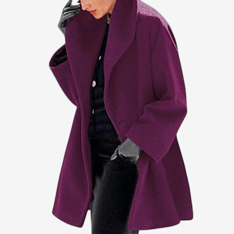 Overlyn - Long Coat with Wide Lapels