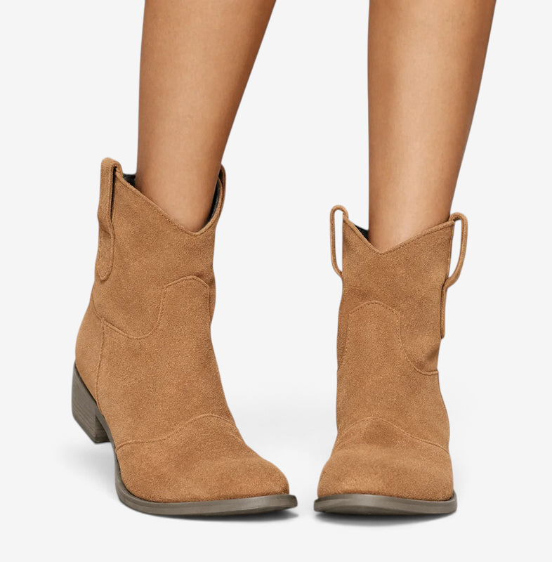 Heelzip - Block Heel Ankle Boots with Side Zipper