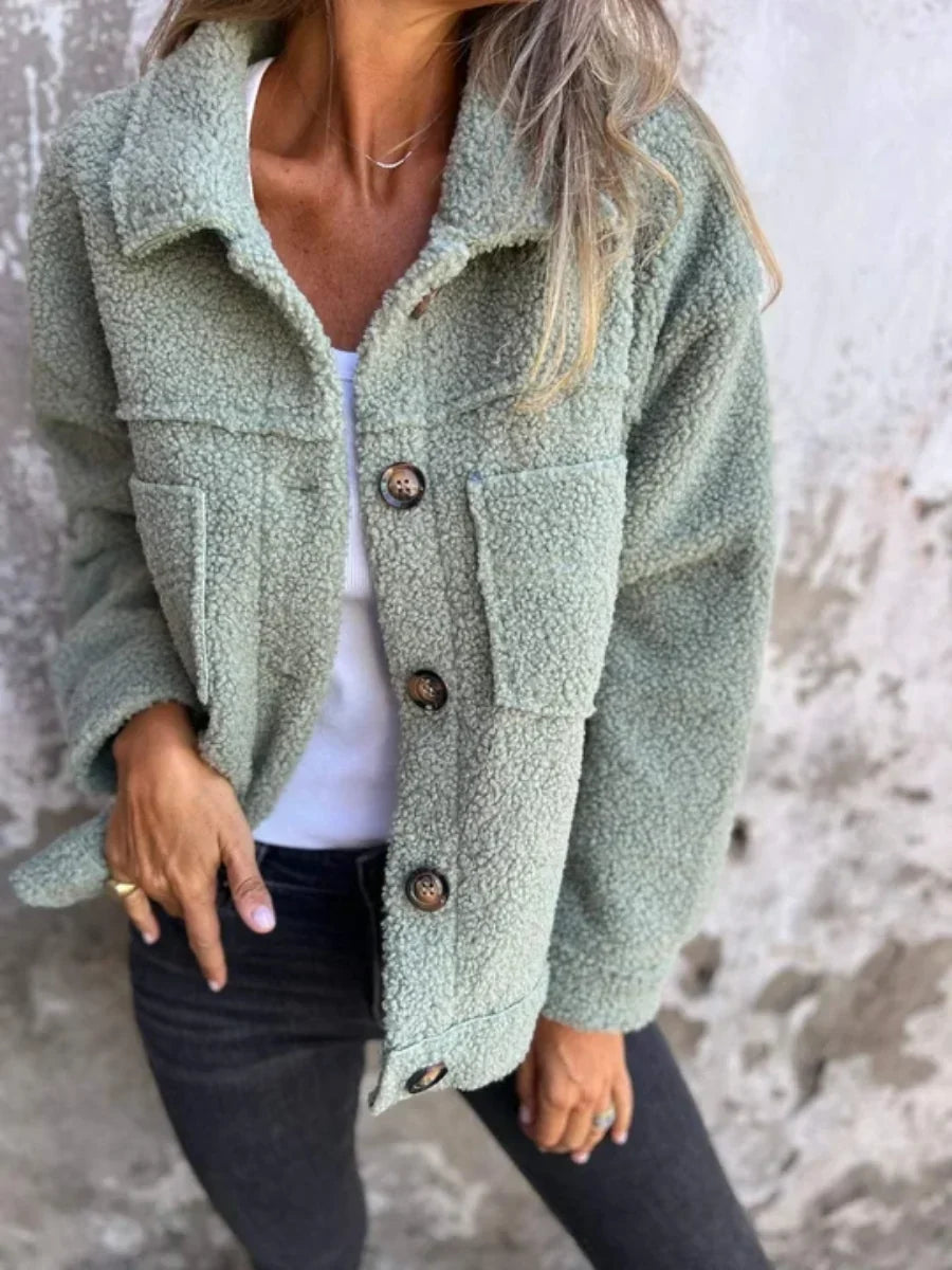 Collara - Textured Jacket with Classic Collar and Button Closure