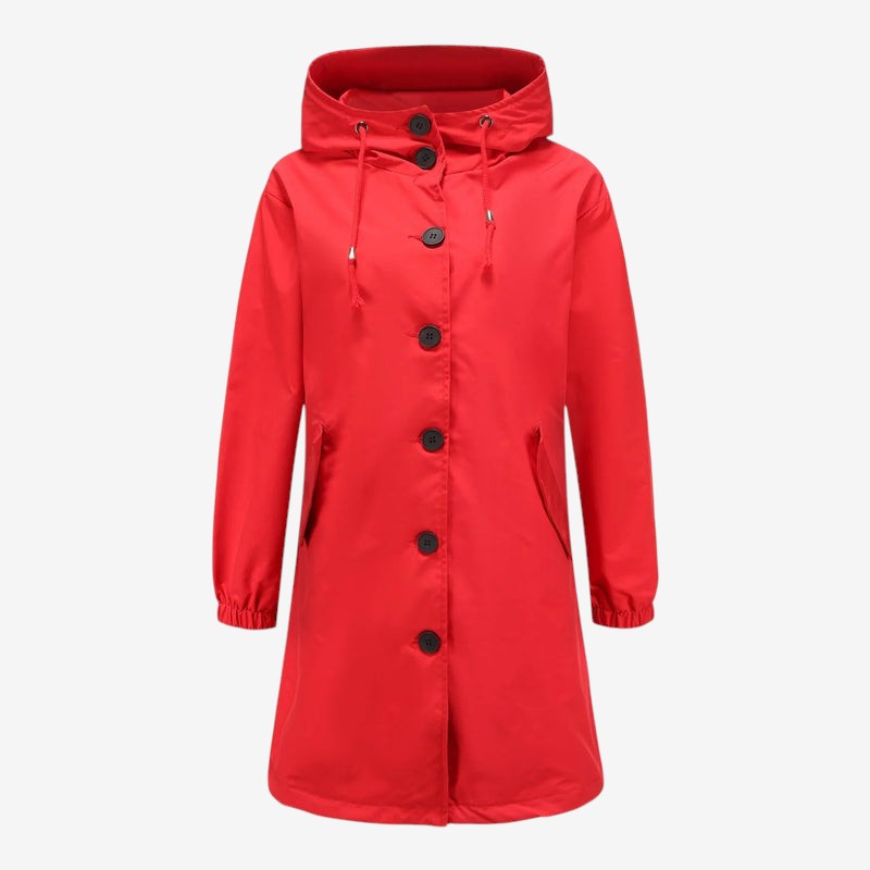 Parkline - Women's long-sleeved parka with hood and button closure