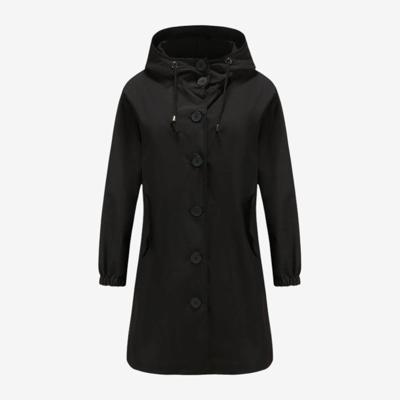 Parkline - Women's long-sleeved parka with hood and button closure