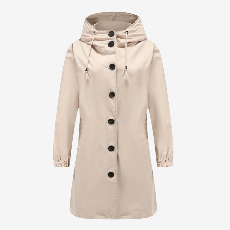 Parkline - Women's long-sleeved parka with hood and button closure