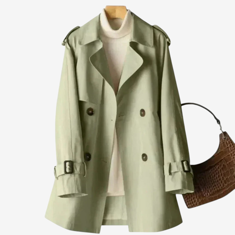 Beltrum - Belted Trench Coat with Double-Breasted Closure