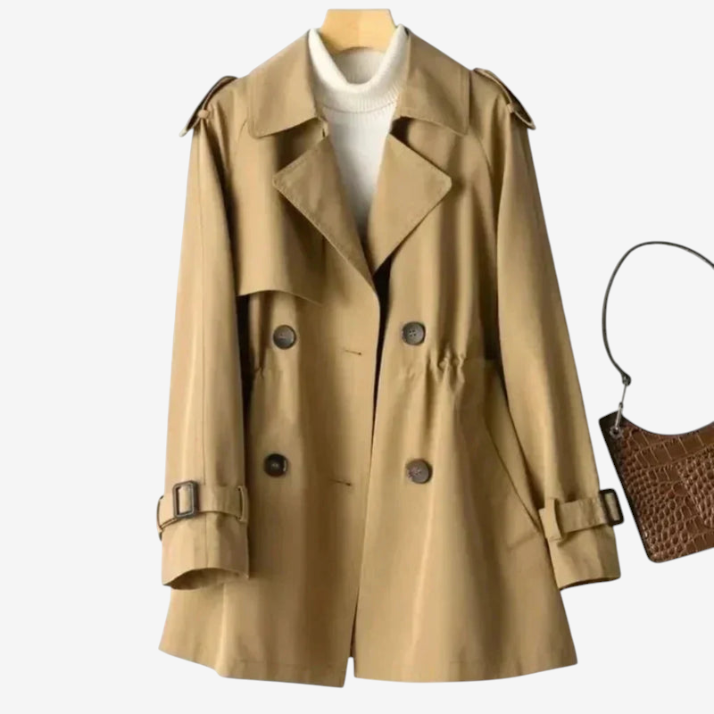 Beltrum - Belted Trench Coat with Double-Breasted Closure