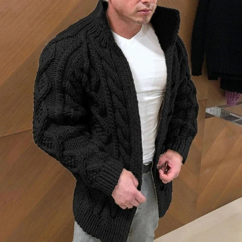 Weavon - Shawl Collar Cardigan with Button Front