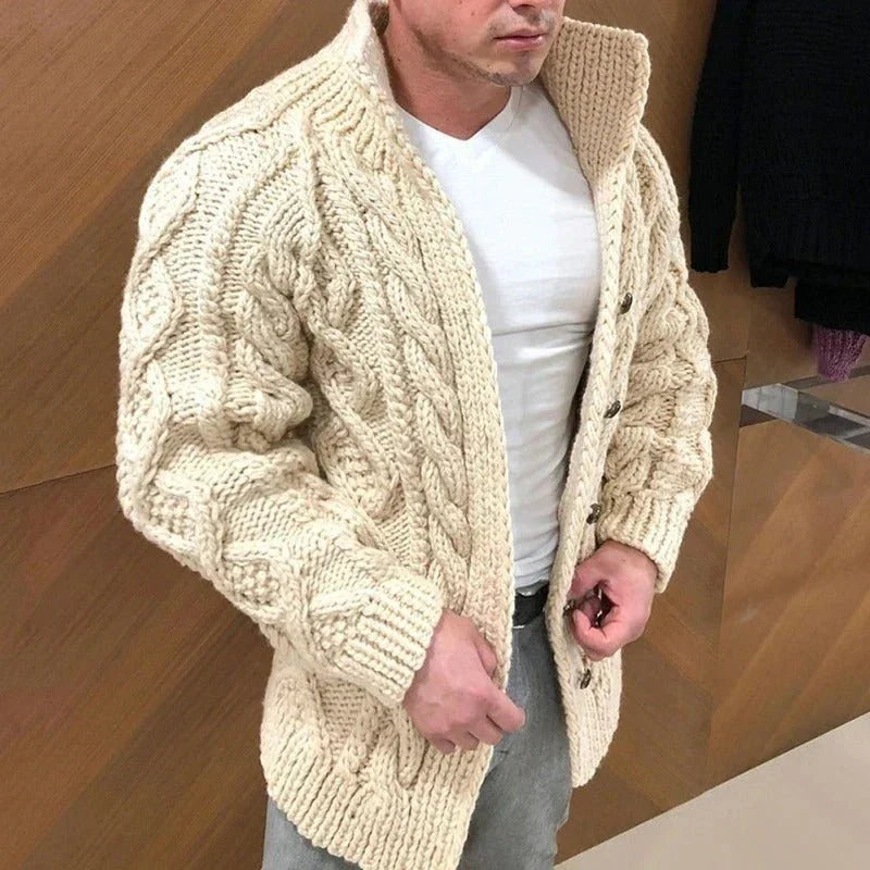 Weavon - Shawl Collar Cardigan with Button Front