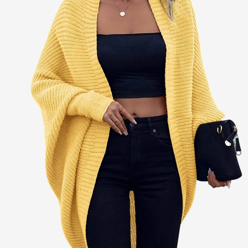 Knitora - Mid-Length Solid Cardigan