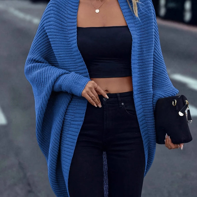 Knitora - Mid-Length Solid Cardigan