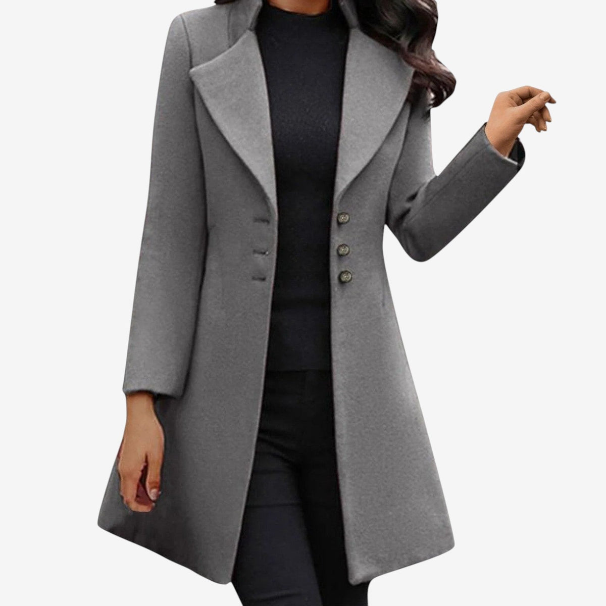 Lapelline - Straight Cut Coat with Lapel Collar