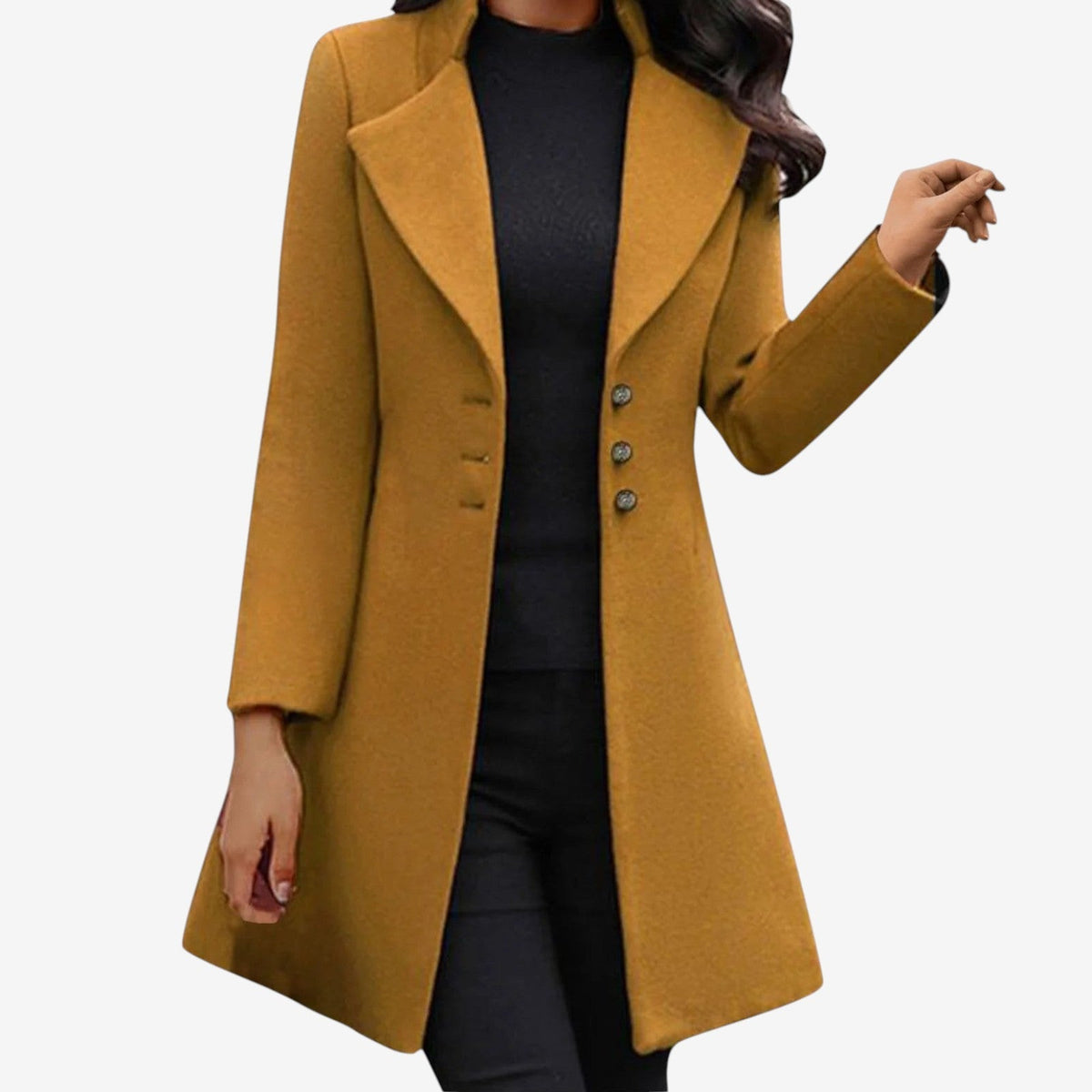 Lapelline - Straight Cut Coat with Lapel Collar