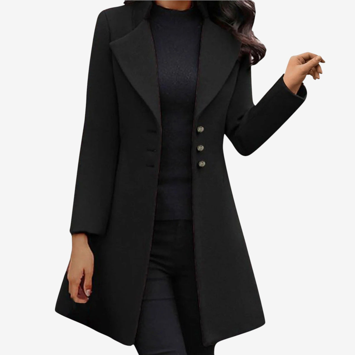 Lapelline - Straight Cut Coat with Lapel Collar
