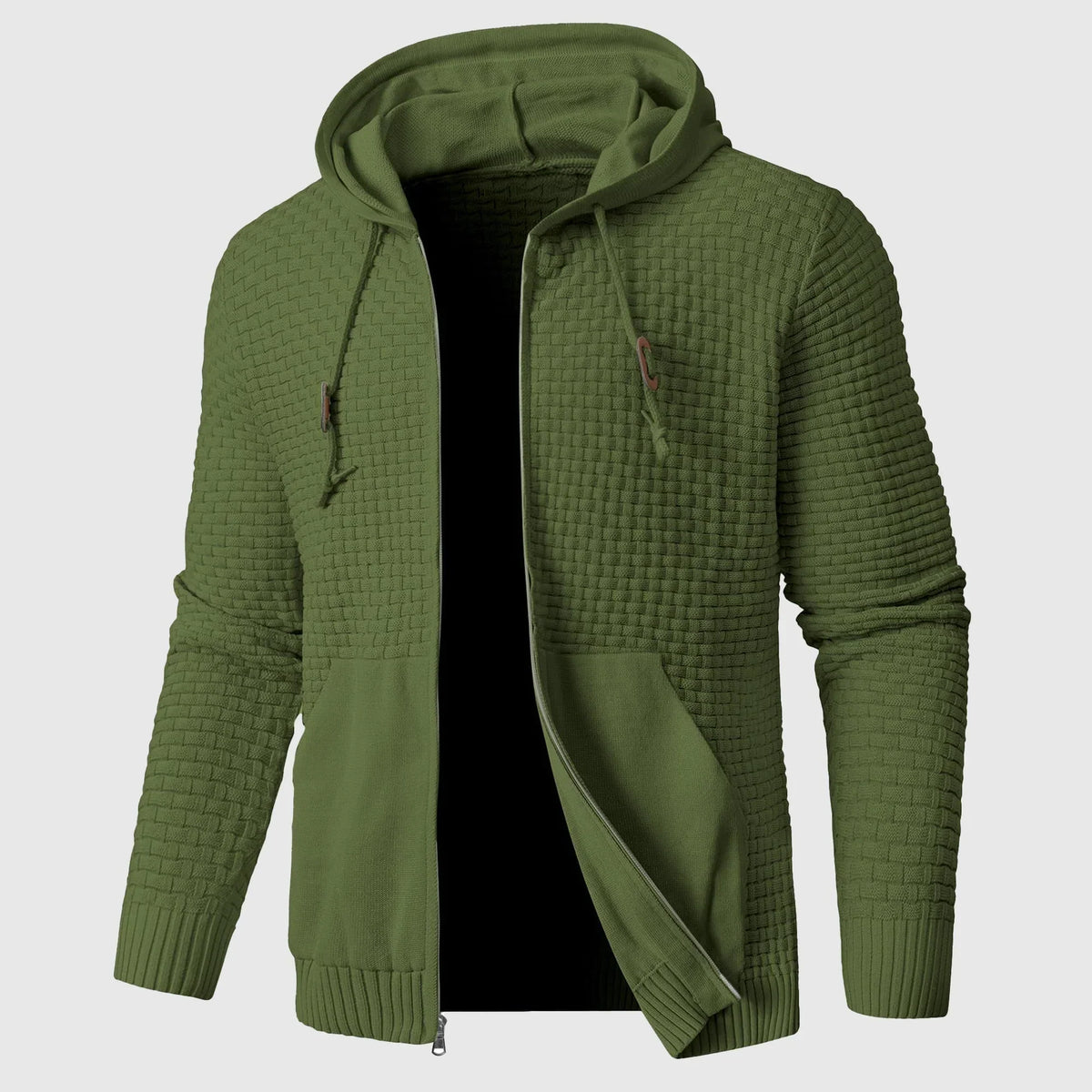 Braided - Hoodie with Textured Braided Pattern