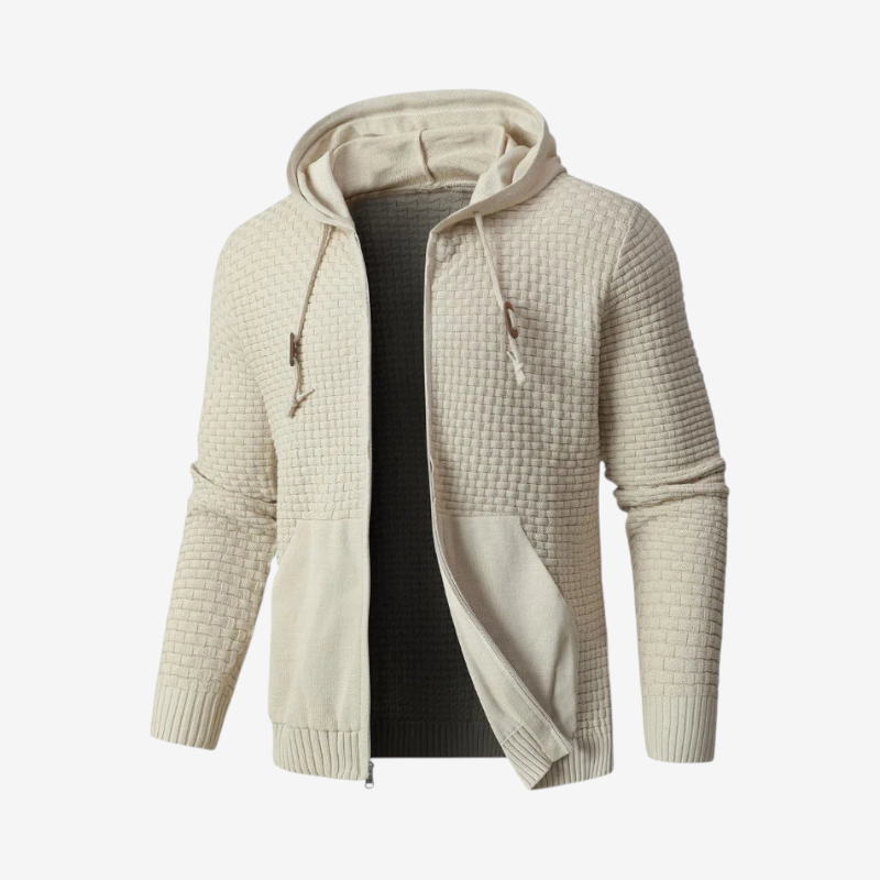 Braided - Hoodie with Textured Braided Pattern