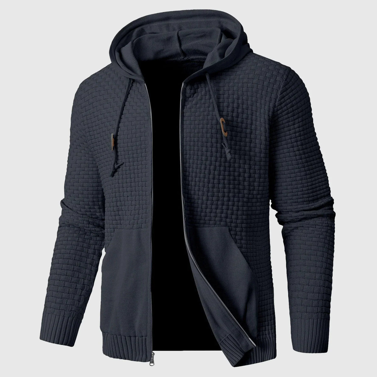 Braided - Hoodie with Textured Braided Pattern