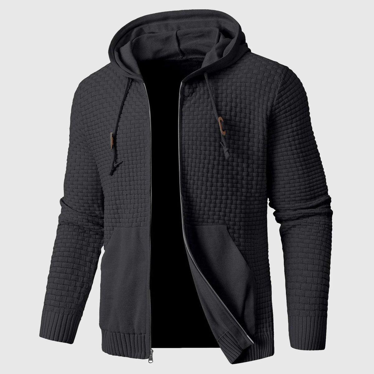 Braided - Hoodie with Textured Braided Pattern