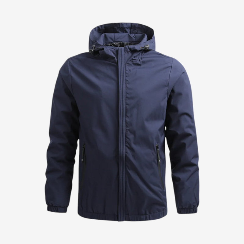 Hoodzen - Hooded Windbreaker Jacket with Zipper Pockets