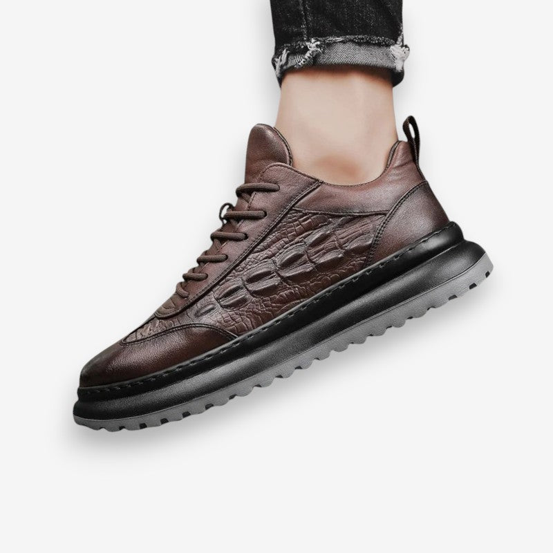 Blake – Laced Sneakers With Crocodile Print And Anti Slip Grip
