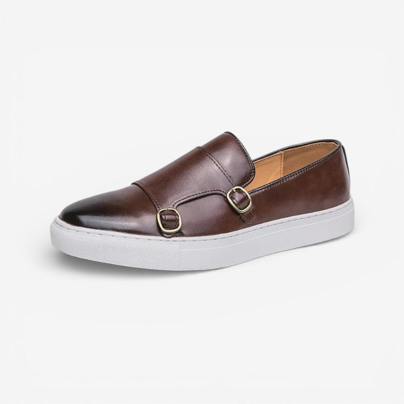 Noah – Round Toe Flats With Double Buckle Design