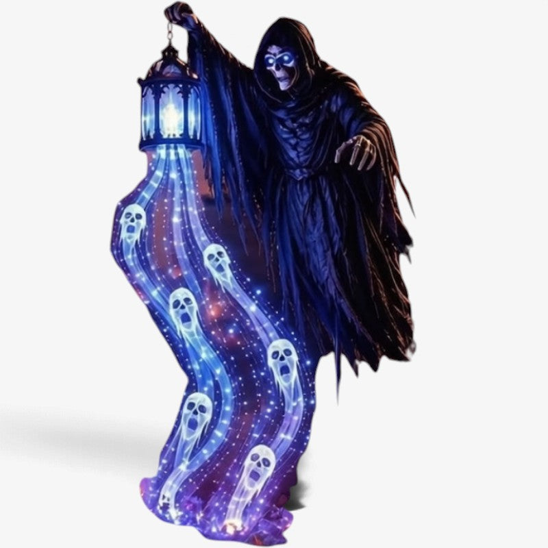 Grimglow - Illuminated Reaper Halloween Decoration with LED Lantern