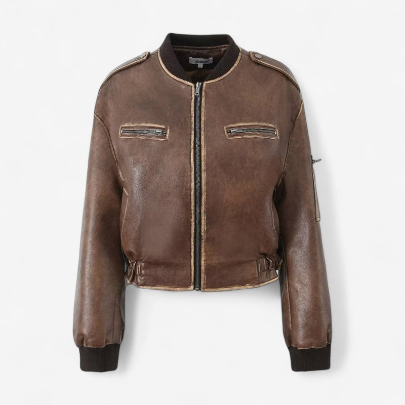 Isabella – Long sleeve jacket with zipper pockets and zip closure