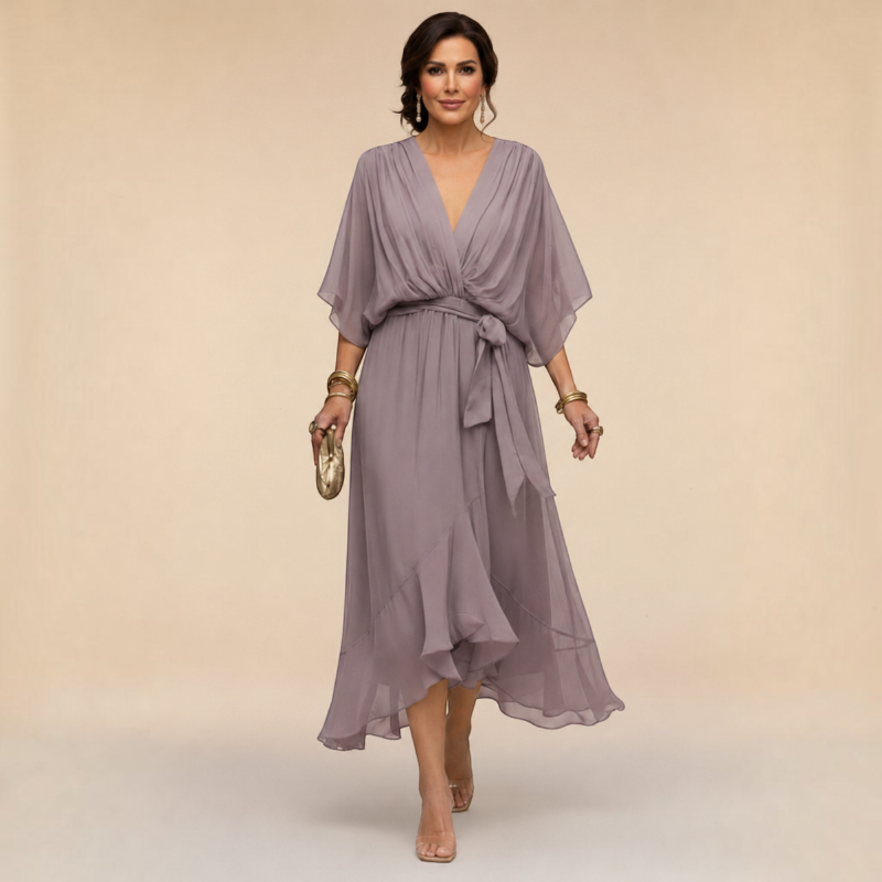 Chic V-Neck Wrap Dress