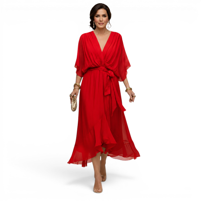 Chic V-Neck Wrap Dress