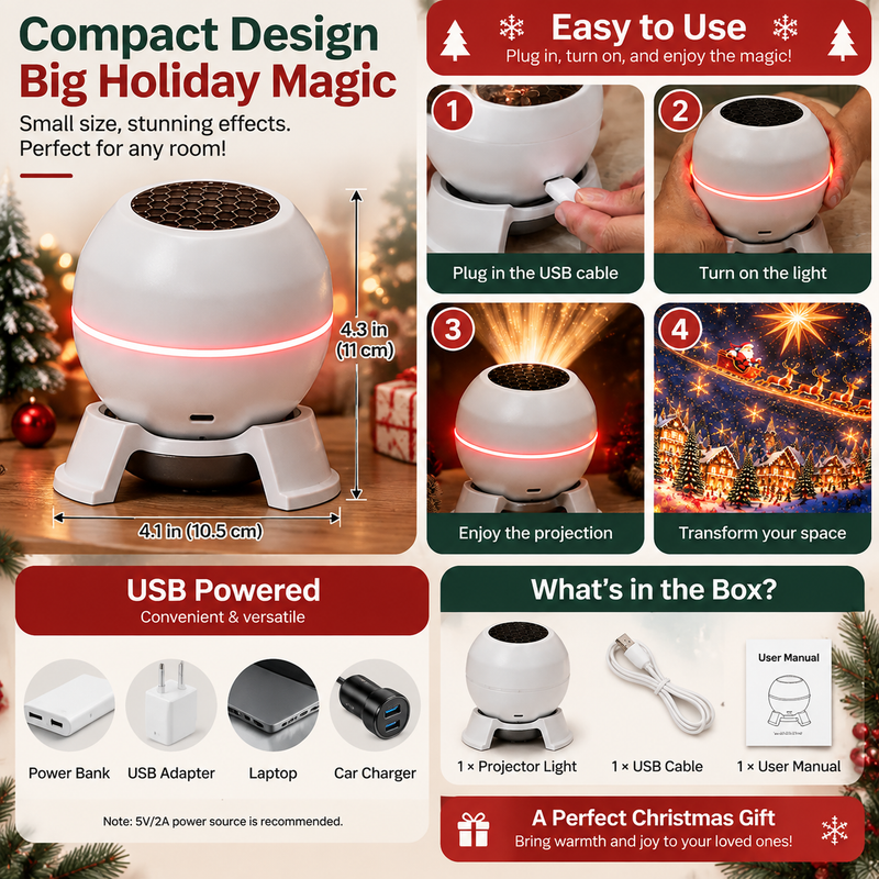 Luminora – Christmas Projector with Moving Holiday Projections