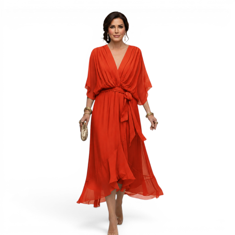 Chic V-Neck Wrap Dress