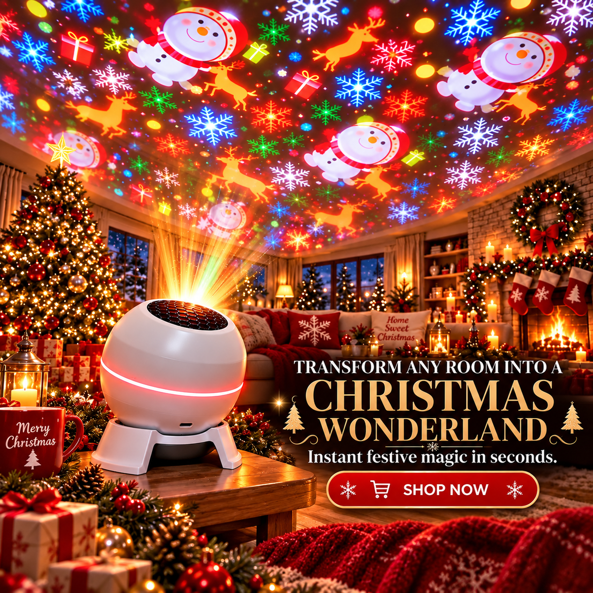 Luminora – Christmas Projector with Moving Holiday Projections