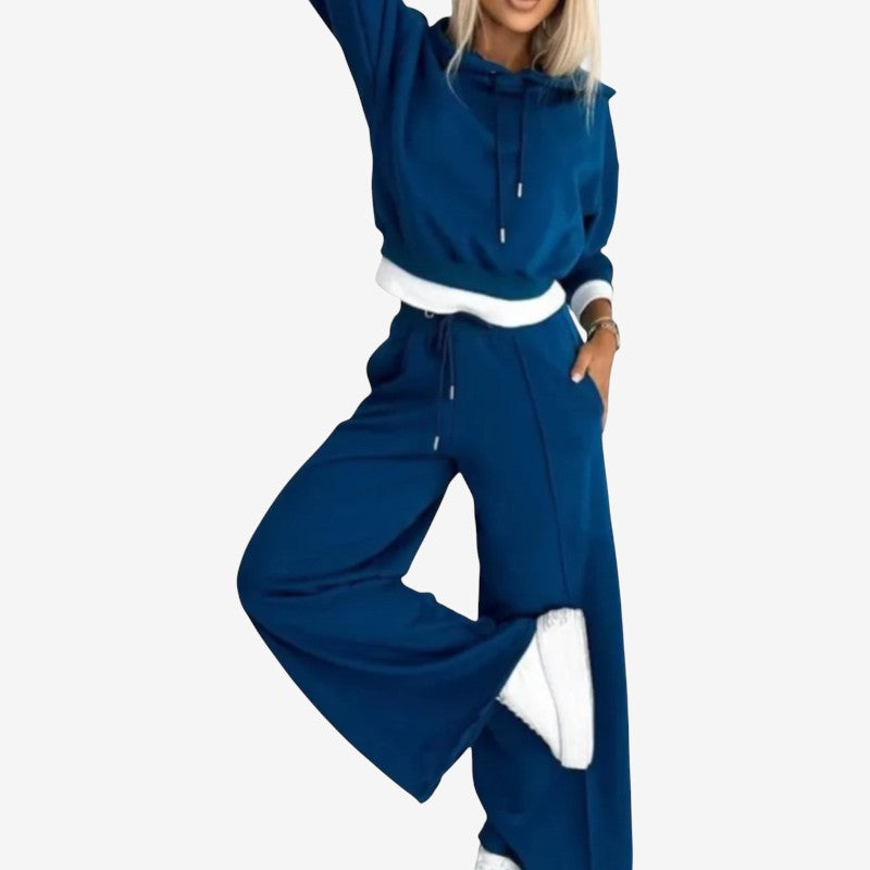 Women 2-Piece Hoodie & Wide-Leg Pants Set
