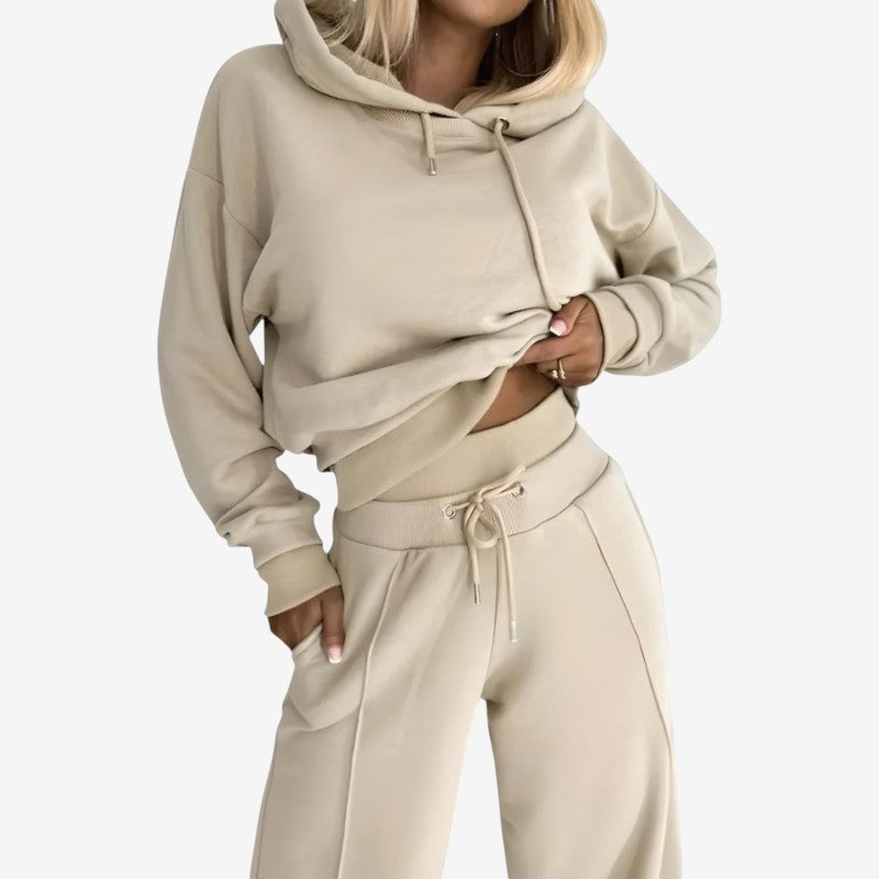 Women 2-Piece Hoodie & Wide-Leg Pants Set