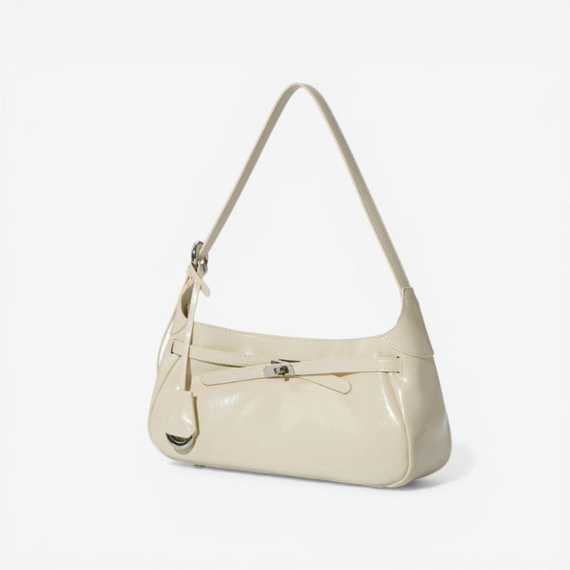 Women Structured Shoulder Bag Clasp Zipper