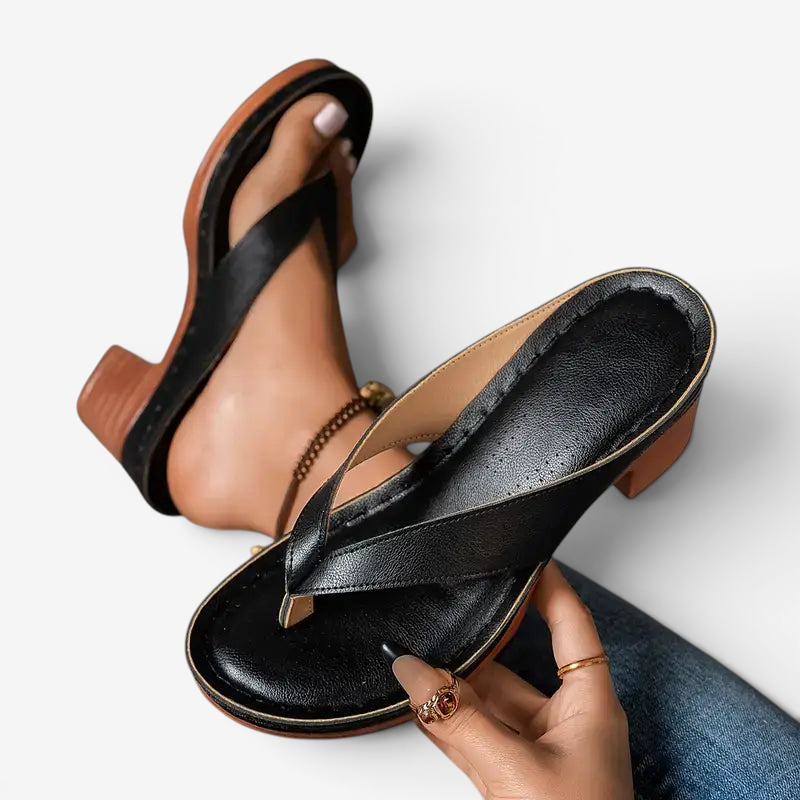 Women's Open Toe Chunky Heeled Sandals