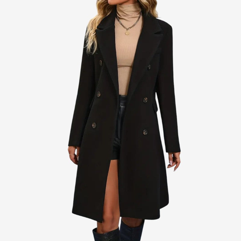 Jessica – Trenchcoat met Lange Mouwen, Knopensluiting en Klassiek Lang Ontwerp Velani