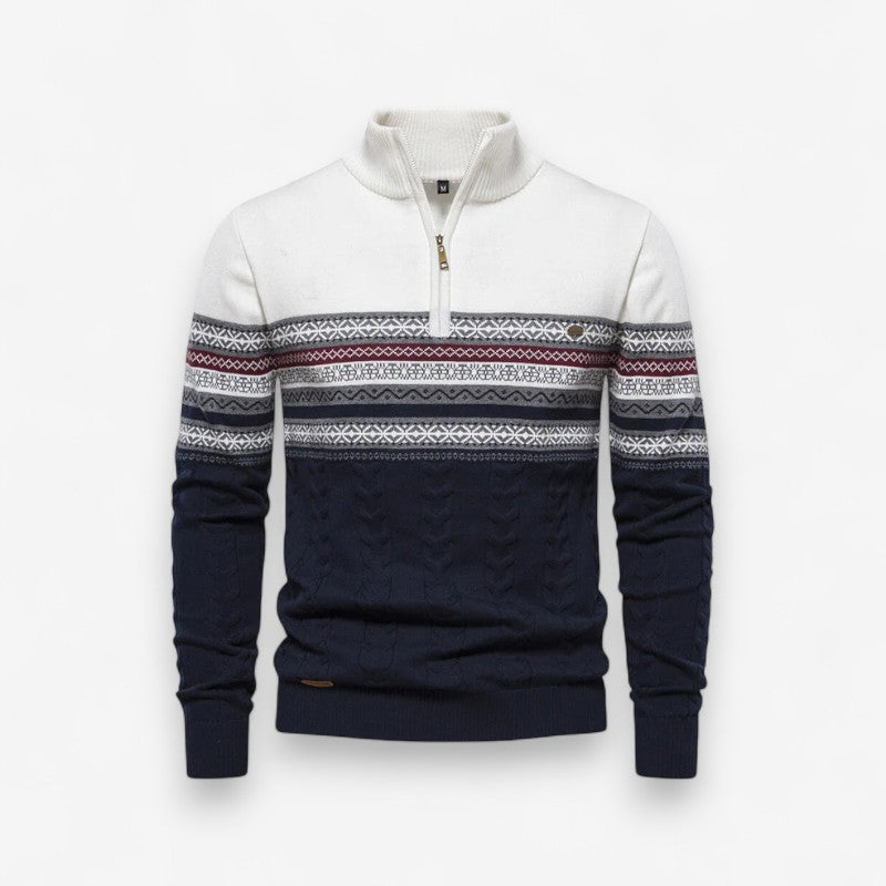 Adam – Lange mouwen trui met print en opstaande kraag Velani